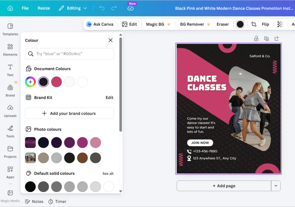 Canva Color Palette