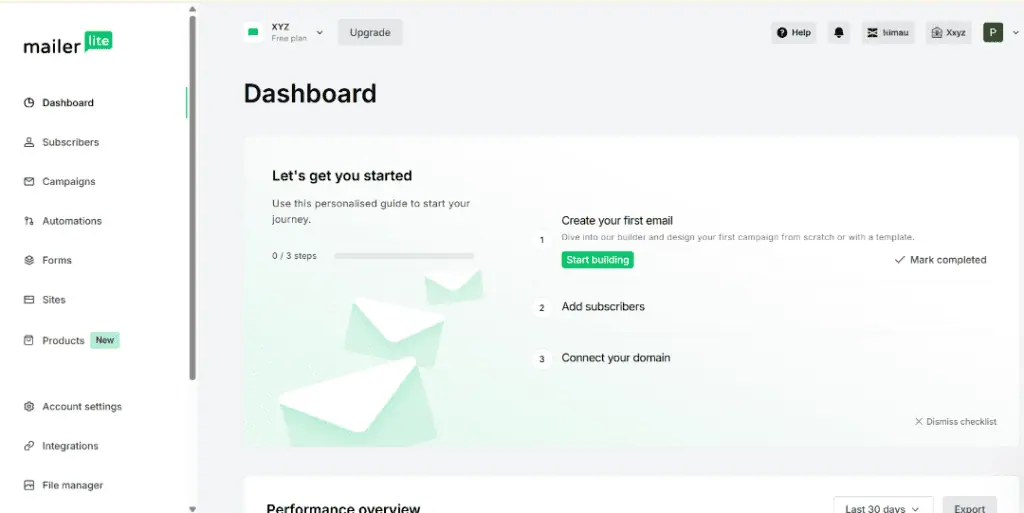MailerLite automation workflow screenshot